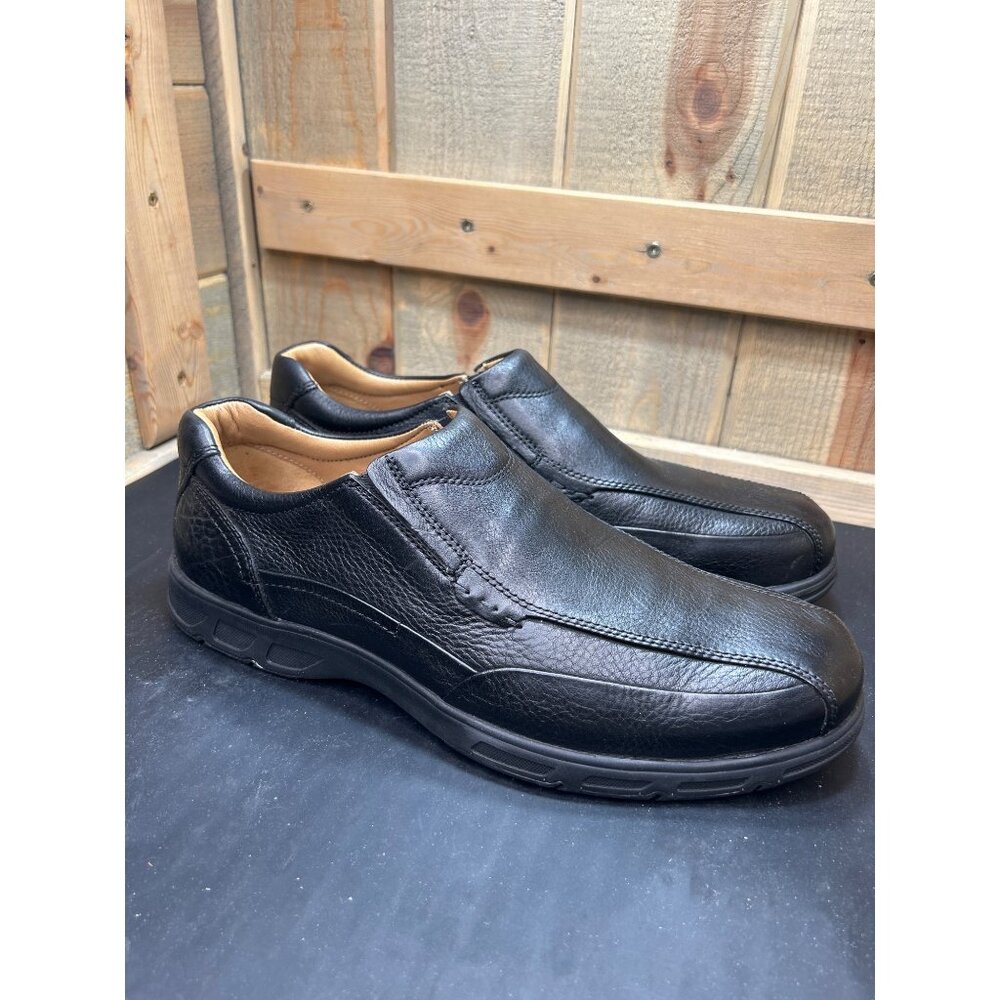 Johnston & Murphy Mens XC4 System Sheepskin Black Leather Slip-On Shoes Size 13M